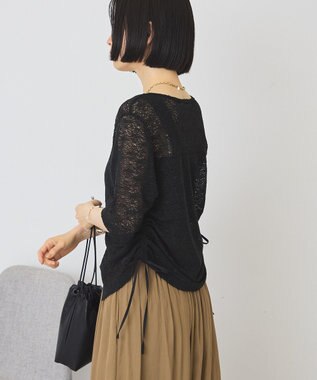 AMERICAN HOLIC レース5分袖カーディガン Black
