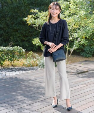 Tiaclasse 【2点セット】編み込み風ショルダーバッグ＋ショルダーポーチ付き ブラック