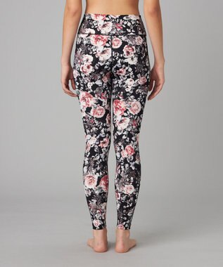 Chacott Chacott BALANCE ホリデーローズレギンス ブラックプリント