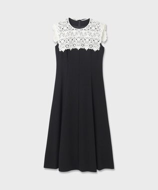 GRACE CONTINENTAL 刺繍カラー付ドレス ブラック