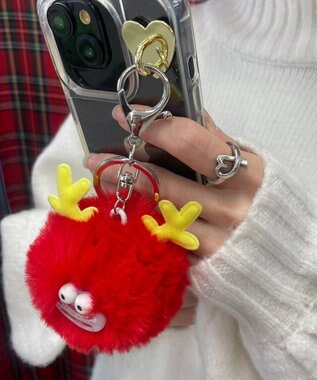 WEGO トナカイモンスターぬいぐるみキーホルダー レッド