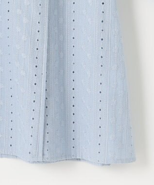 組曲 【WEB限定色あり】エンブロイダリーレース　ハイネック半袖ブラウス 【WEB限定】サックスブルー系9