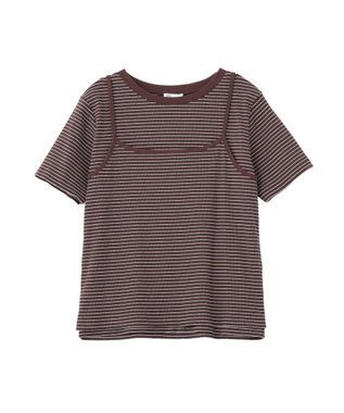 CRAFT STANDARD BOUTIQUE 2点セット/ボーダーキャミ+Tシャツ Brown