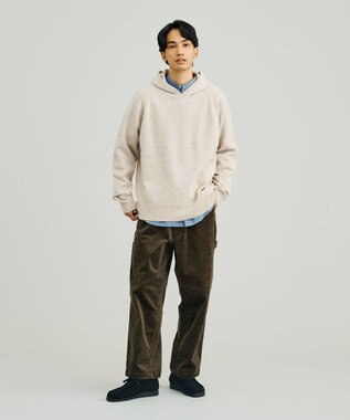J.PRESS YORK STREET 【UNISEX】ウールカシミヤ フーディニット ベージュ系