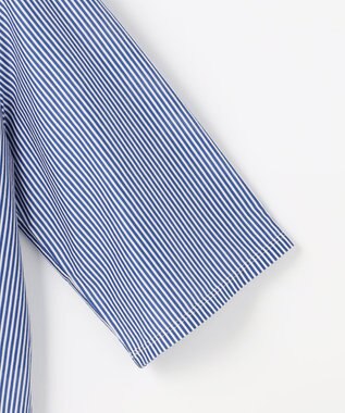 J.PRESS LADIES L 【一枚で着映え】ストライプレース クルーネック カットソー ネイビーストライプ系