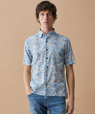 JOSEPH ABBOUD 【キングサイズ・清涼・JAPANファブリック】パナマボイルリゾートプリントシャツ