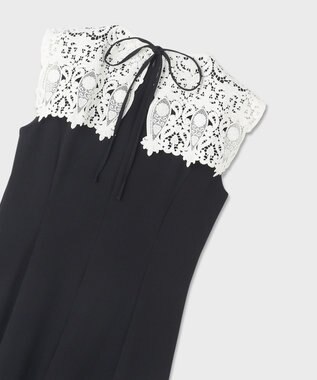 GRACE CONTINENTAL 刺繍カラー付ドレス ブラック