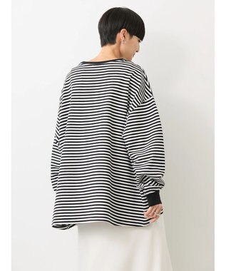 AMERICAN HOLIC 刺繍ロゴミニ裏毛ボートネックチュニック Border