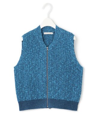 ICB 【洗える】 カラーニットツイード ベスト ブルーミックス系
