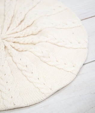 石田製帽 オーガニックコットン アラン編みベレー オフ