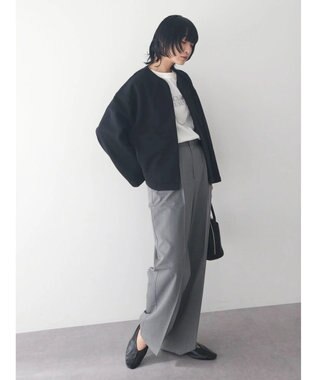 Green Parks ノーカラーポンチジャケット Black