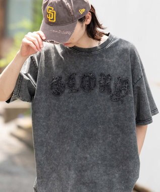 WEGO 【ユニセックス着用ITEM】スノーウォッシュダメージアップリケT（SS） ブラック