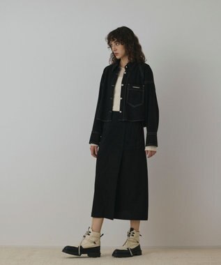 GRACE CONTINENTAL フェイクスウェードブラウス ブラック