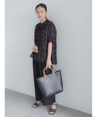 Te chichi チェックフリルブラウス《2026 SUMMER LOOK item》 ネイビー
