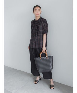 Te chichi チェックフリルブラウス《2026 SUMMER LOOK item》 ネイビー