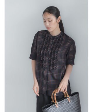 Te chichi チェックフリルブラウス《2026 SUMMER LOOK item》 ネイビー