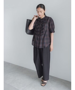 Te chichi チェックフリルブラウス《2026 SUMMER LOOK item》 ネイビー