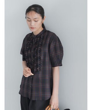 Te chichi チェックフリルブラウス《2026 SUMMER LOOK item》 ネイビー