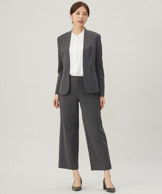 J.PRESS LADIES 【WEB限定カラーあり】T/Rアルガンシルク ワイド パンツ ライトグレー系