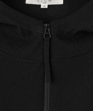 23区 【SLOW/一部店舗限定】シアーニット パーカー ブラック