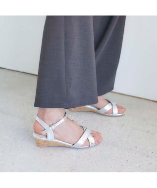 MODE ET JACOMO <noyau>ヒールクロスベルトサンダル シルバー