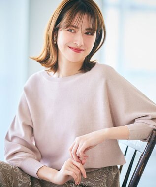 ANY SIS 【洗える】パフスリーブラメ ニット ピンク