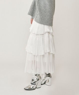GRACE CONTINENTAL イレギュラーティアードスカート ホワイト