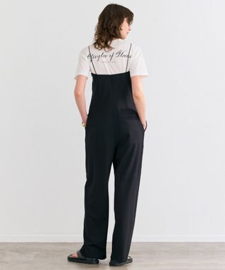 BEIGE， 【洗える】PHILOX / ハイストレッチベアトップオールインワン Black