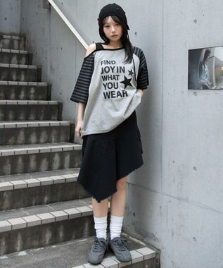 WEGO タンクレイヤードワンショルビッグT 柄3