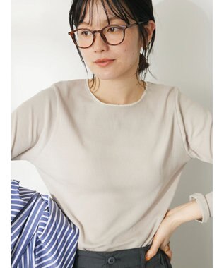 CRAFT STANDARD BOUTIQUE フリルテープリブカットプルオーバー Beige