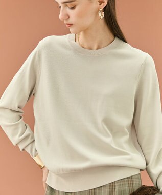 BEIGE， 【WEB限定・洗える】LECERF / 異素材バックシアーストレッチニット Greige