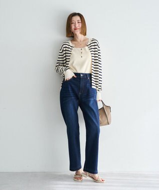 YECCA VECCA カットオフストレッチデニムパンツ Indigo