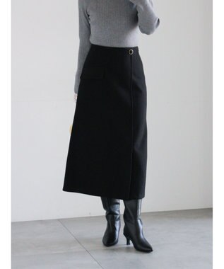 Te chichi メルトンジャージートラペーズスカート ブラック