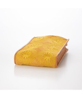UNBILLION ペルケ perche / WEB別注ハラコタイプサークル刺繍ショルダーバッグ イエロー