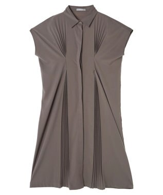 Green Parks ａ．タックプリーツシャツワンピース Gray Beige