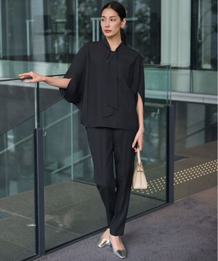 ICB 【WEB限定カラーあり】FluidBackSatin ドロストパンツ ブラック