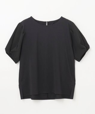 ANY L 【吸水速乾/UVケア】ミニサッカーコンビ袖ボリュームカットソー ブラック