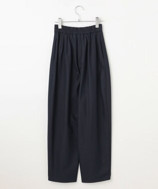 #Newans 【洗える】スラントフロントコクーンパンツ ネイビー