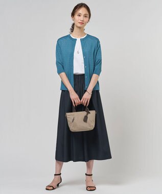 J.PRESS LADIES L Vis/Peスパーク クルーネック カーディガン シーグリーン系