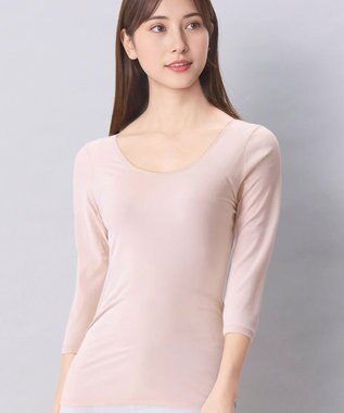 Wing インナー オーガニックコットン100％(身生地部) 吸汗速乾性(身生地部) ゆったり設計 【綿の贅沢 オーガニック】 7分袖 長袖 EL1771 ウイング／ワコール ピンク