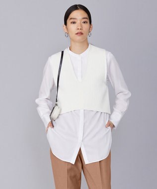 ICB 【洗える】 コットンテープリブベスト オフホワイト系