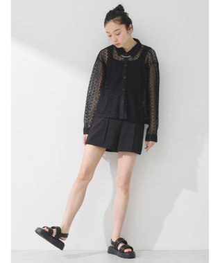 earth music&ecology カットツイルショートパンツ Black