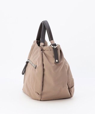 LA BAGAGERIE 【MONICA】サイドギャザー2WAYトートバッグ Mサイズ ベージュ