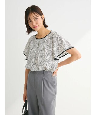 Green Parks アソートバタフライスリーブブラウス Dot