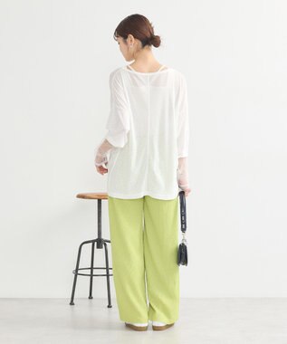 earth music&ecology ラメシアースリーブプルオーバー Off White