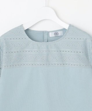 J.PRESS LADIES 【洗える】スムースジャージー 刺繍 カットソー ブルーグリーン系