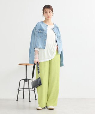 earth music&ecology ラメシアースリーブプルオーバー Off White