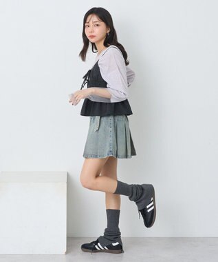 earth music&ecology ラメシアースリーブプルオーバー Gray