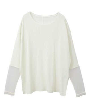 earth music&ecology ラメシアースリーブプルオーバー Light Yellow