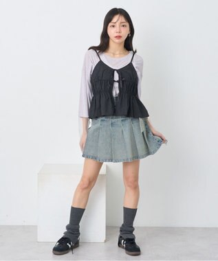 earth music&ecology ラメシアースリーブプルオーバー Gray